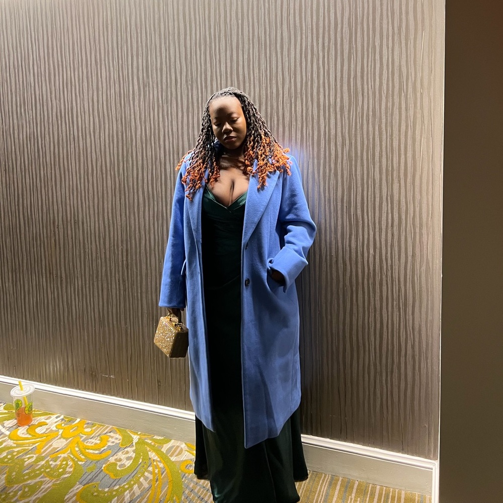 Michael Kors Vibrant Blue Trench Coat - Picture 2 of 3
